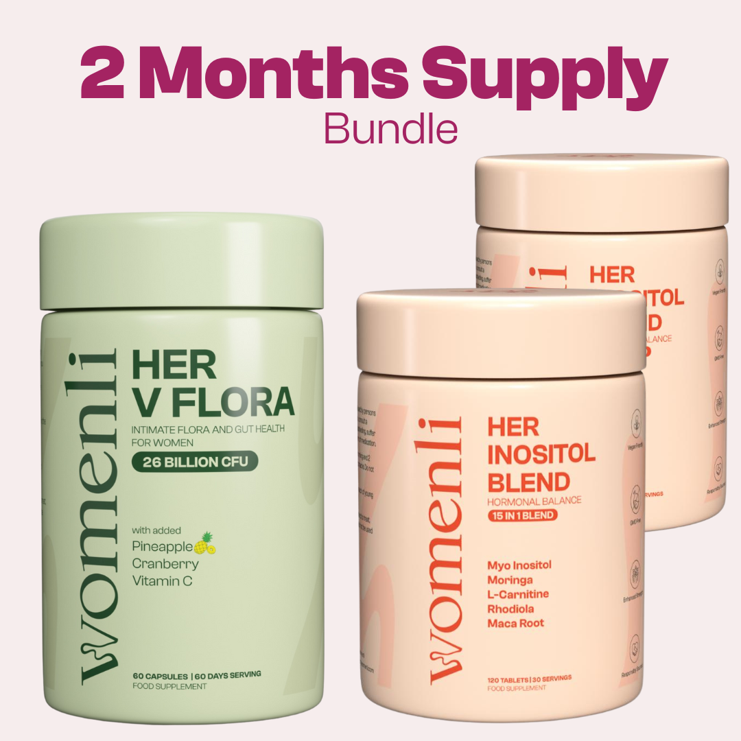 Her Inositol Blend and Her V Flora (2 months supply) | Hormone & Intimate Balance | Womenli
